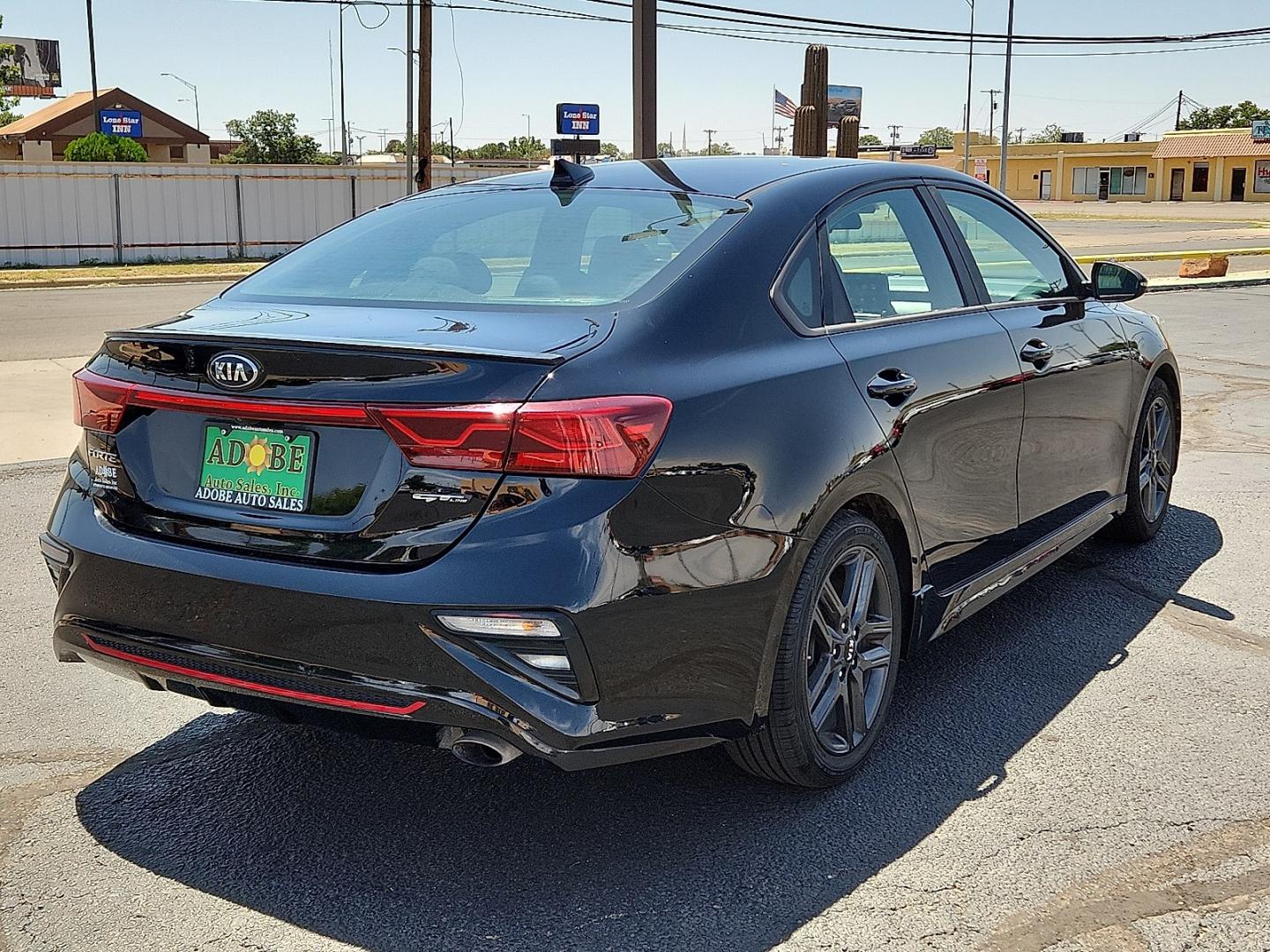 2020 BLACK Kia Forte GT-Line (3KPF34ADXLE) with an 2L I-4 DOHC, D-CVVT variable valve control, regular unleaded, engine with 147HP engine, located at 4711 Ave Q, Lubbock, TX, 79412, (806) 687-2362, 33.551304, -101.855293- Photo#3