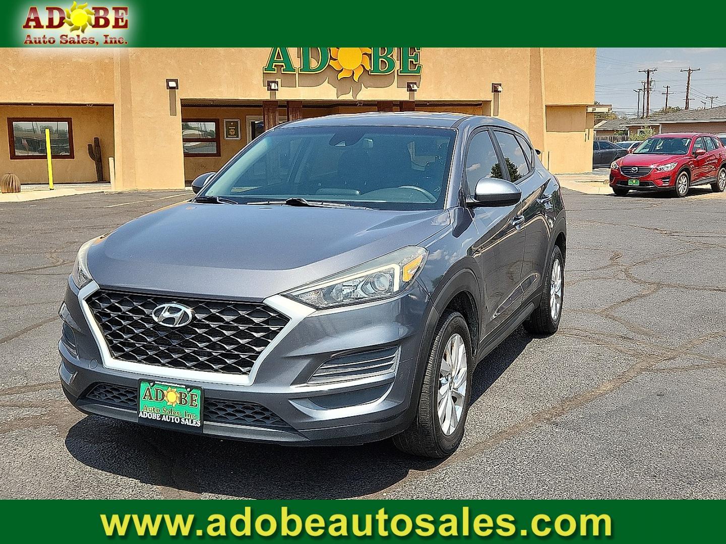 2019 GRAY /Black - TRY Hyundai Tucson SE (KM8J23A48KU) with an Nu 2L I-4 gasoline direct injection, DOHC, D-CVVT variable valve control, regular unleaded, engine with 161HP engine, located at 4711 Ave Q, Lubbock, TX, 79412, (806) 687-2362, 33.551304, -101.855293- Photo#0