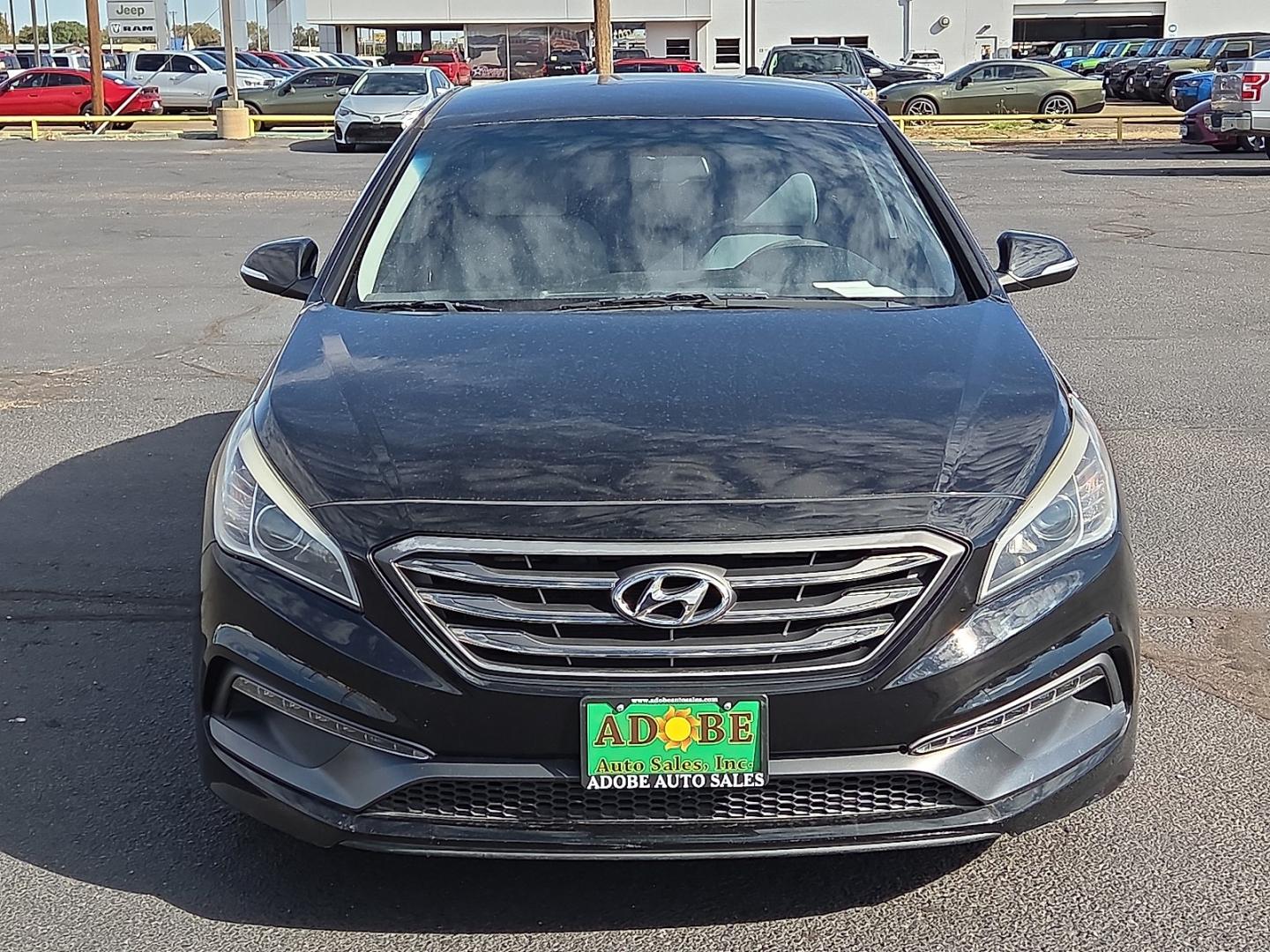2015 Phantom Black - S3 /Gray - GG Hyundai Sonata Sport (5NPE34AFXFH) with an 2.4L I-4 gasoline direct injection, DOHC, variable valve control, regular unleaded, engine with 185HP engine, located at 4711 Ave Q, Lubbock, TX, 79412, (806) 687-2362, 33.551304, -101.855293- Photo#7