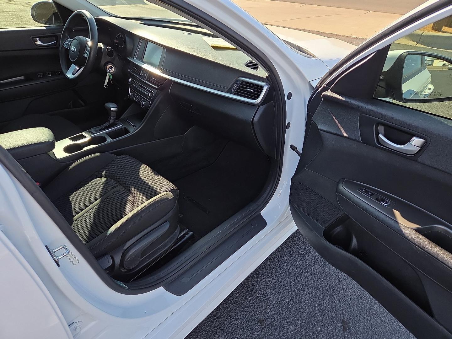 2020 Snow White Pearl - SWP /Black - WK Kia Optima LX (5XXGT4L33LG) with an Theta II 2.4L I-4 gasoline direct injection, DOHC, D-CVVT variable valve control, regular unleaded, engine with 185HP engine, located at 4711 Ave Q, Lubbock, TX, 79412, (806) 687-2362, 33.551304, -101.855293- Photo#11