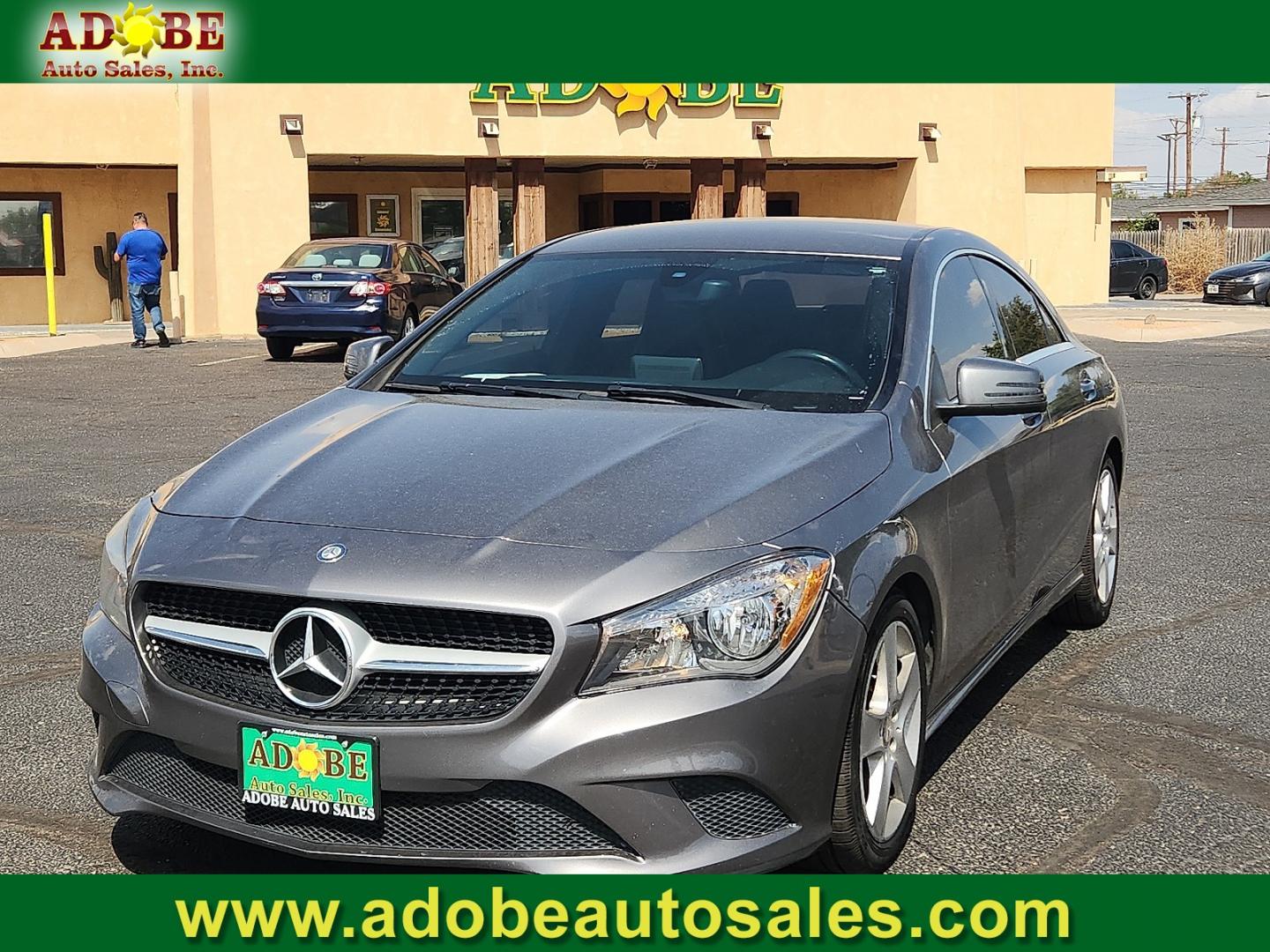 2016 GRAY Mercedes-Benz CLA 250 4MATIC (WDDSJ4GB6GN) with an 2L I-4 direct injection, DOHC, variable valve control, intercooled turbo, premium gasoline, engine with 208HP engine, located at 4711 Ave Q, Lubbock, TX, 79412, (806) 687-2362, 33.551304, -101.855293- Photo#0