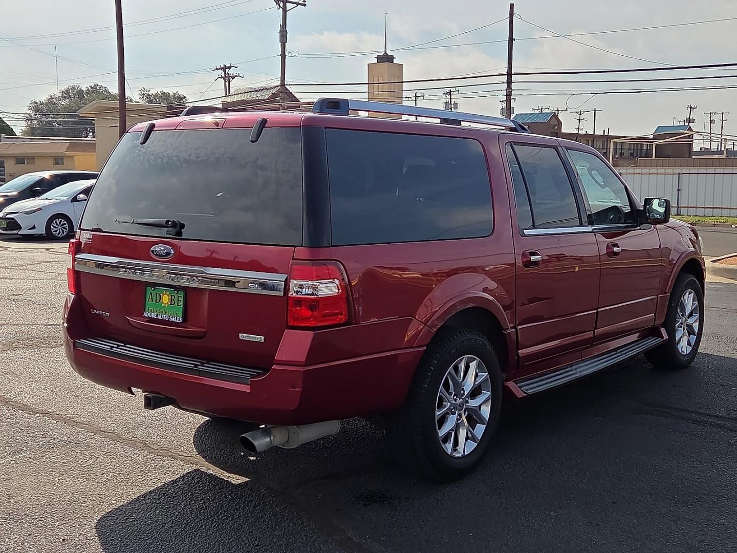 2017 Ruby Red Metallic Tinted Clearcoat - RR /Ebony - XH Ford Expedition EL Limited (1FMJK1KT6HE) with an EcoBoost 3.5L V-6 direct injection, DOHC, variable valve control, twin turbo, regular gasoline, engine with 365HP engine, located at 4711 Ave Q, Lubbock, TX, 79412, (806) 687-2362, 33.551304, -101.855293- Photo#4